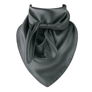 Dark Gray Wild Rag Large Scarf 23x23" Satin Western Accessory Cowgirl or Cowboy